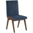 thumbnail image 5 of SAFAVIEH Couture Forrest Contemporary Velvet Solid Dining Chair, Navy/Dark Walnut (Set of 2), 5 of 12