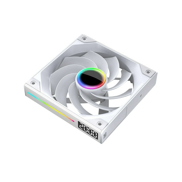 Ventilador de Caja con Empalme Inalámbrico y Pantalla Digital de 12 cm, Silencioso, para CPU, Placa Base, ARGB, Sincronización de Luz, , PWM, Estándar.