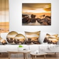 thumbnail image 3 of Designart Rocky Yellow Tropical Beach - Seashore Throw Pillow - 16x16, 3 of 4