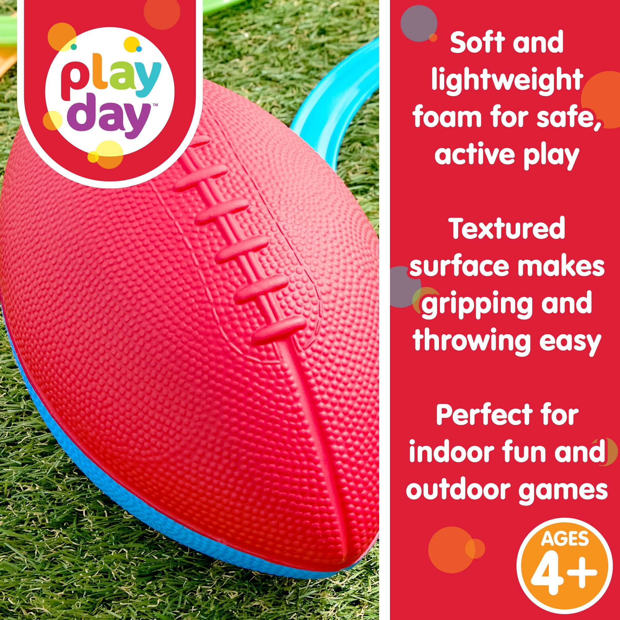 Play Day 8.5" Foam Football, Red and Blue
