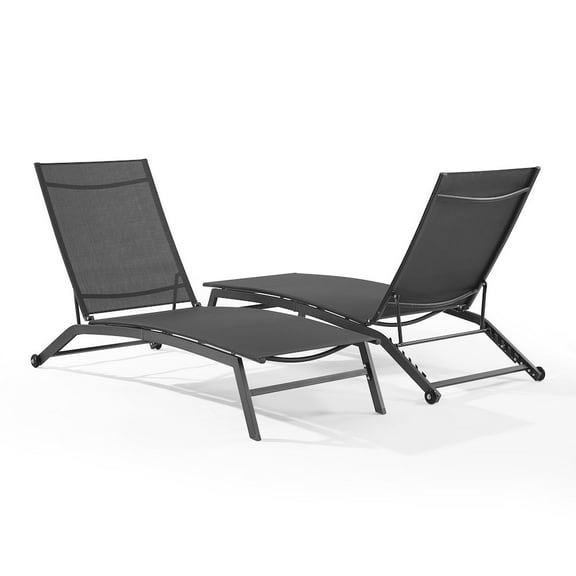 Crosley Furniture Weaver 2-Piece Outdoor Chaise Lounge Set- 2 Lounge Chairs