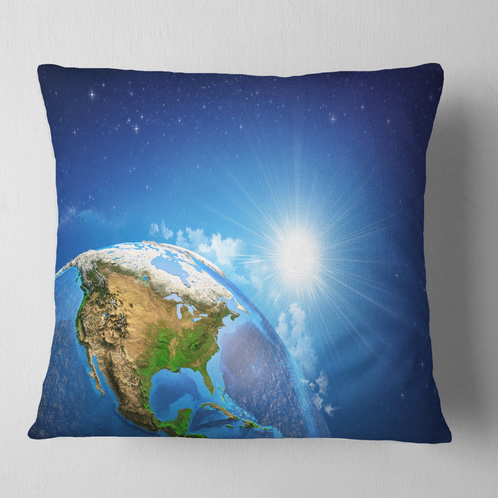 Designart Sunrise over the Earth Landscape - Abstract Throw Pillow - 16x16