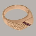 thumbnail image 4 of LBG British Made 18k Rose Gold Natural Ruby Mens Anniversary Ring - 33 size options - Size 6.75, 4 of 6