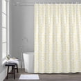 thumbnail image 5 of Baroque Pattern Shower Curtain for Bathroom, Yellow Vintage Abstract Flowers Texture Waterproof Cloth Fabric Bathroom Accessories Set with 12 Rust Proof Plastic Hooks, 72"x78", 5 of 9