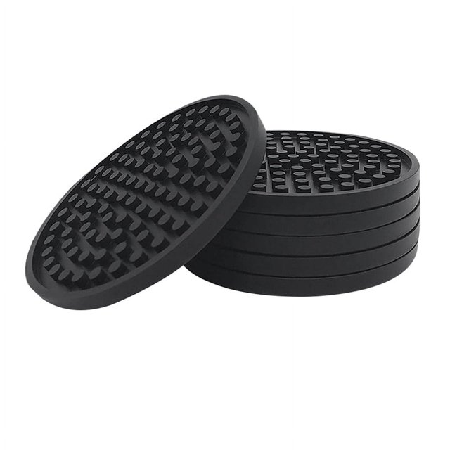 Posavasos de silicona redondos de color negro (6) No aptos para hogares y bares