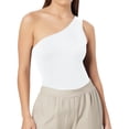 thumbnail image 1 of Body de mujer con un solo hombro - Top sin mangas y sin espalda de corte ajustado - Poliéster y spandex - Versátil para looks informales y salidas nocturnas - Tallas S-L, 1 of 4