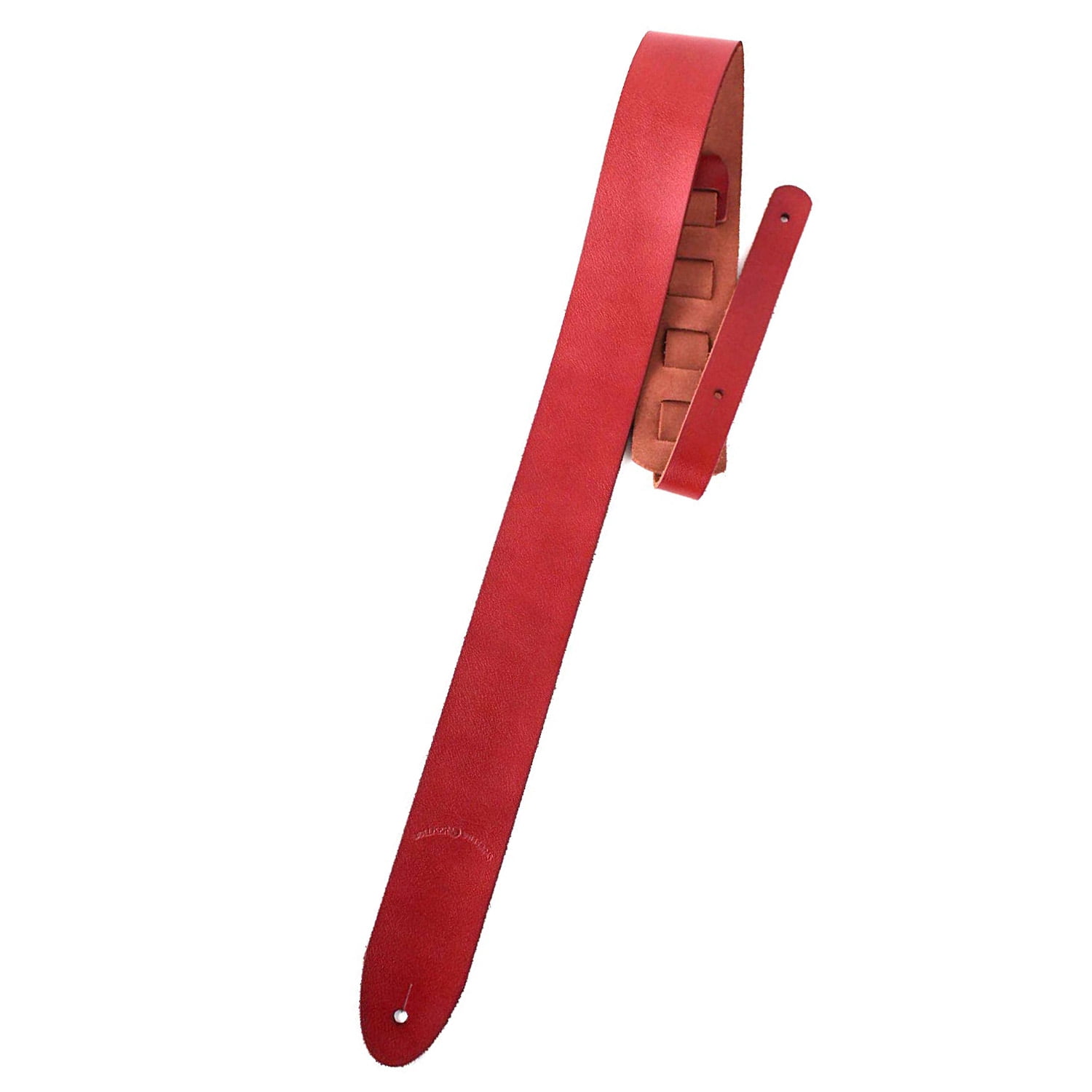 Walker & Williams SL-117 Red Chestnut Full Grain Soft Italian Leather Natural Finish Guitar Strap