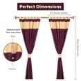 thumbnail image 3 of Handcrafted 4-Piece Blended Raw Silk Curtain - Two-Tone Maroon Gold Tab Top Design, Machine Washable - 43"W x 120"L Panels, Perfect for Living & Dining Rooms, 3 of 6