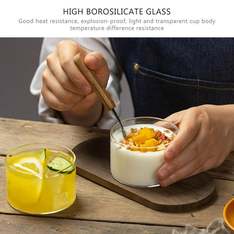 Heat Resistance Double Wall Glass Salad Bowl Insulated Borosilicate  Container Tableware Transparent Fruits Noodles Kitchen Cook