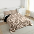 thumbnail image 3 of Manfei Leopard Print Queen Comforter Set,Jungle Animal Bedding Sets,Brown Cheetah Hide Bedding Comforter Set For Girls Boys,Breathable Home Decor Reversible,3pcs, 3 of 8