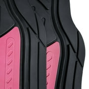 FH Group Universal Fit Two-tone Car Floor Mats Heavy Duty Rubber Full Set 4Pc - F11313PINK