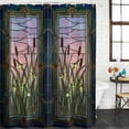 thumbnail image 2 of Stained Glass Bathroom Shower Curtains with 12 Hooks Polyester Waterproof Shower Curtain for Stalls and Bathtubs Vintage Abstract Botanical Plant Decorative Bathroom Privacy Curtain 36x72 Inches, 2 of 9
