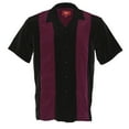 thumbnail image 6 of Maximos Men's Retro Classic Two Tone Bowling Shirt Dark Gray Burgundy M, 6 of 12