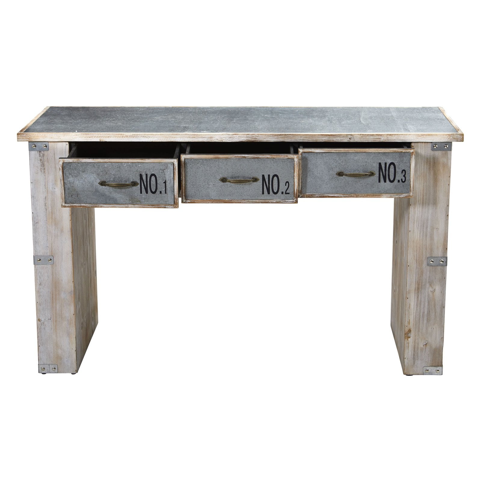 Nearly Natural Industrial Wood And Metal Writing Desk