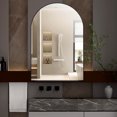 thumbnail image 2 of 24x36 Inch Arched Recessed Cabinet For Bathroom, Matte Black Metal Frame With Mirror And Adjustable Shelves, Design Framed Bathroom Storage Cabinet, Recessed, Shelf Feature, 2 of 6