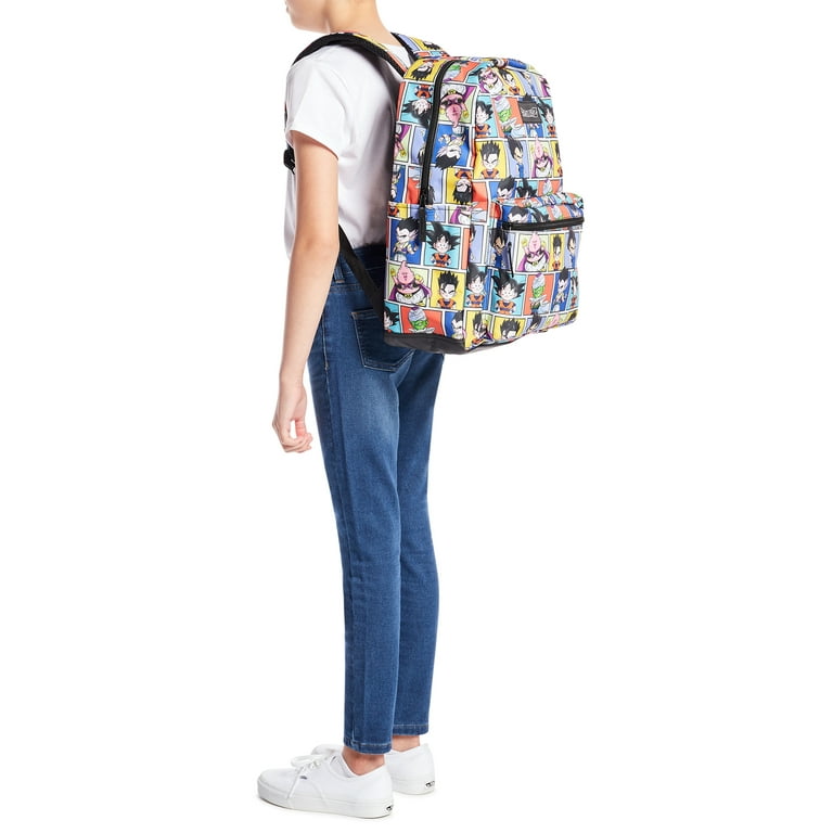 Dragon Ball Goku Backpack Anime Print School Bag Dual Sided Shoulder Bag  For Students