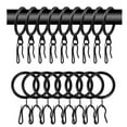 thumbnail image 2 of 40 Pcs Metal Curtain Drapery Rings & Hooks, 30 mm Internal Diameter, Black Curtain Hooks for Drapes, Internal Diameter for Window, 2 of 8