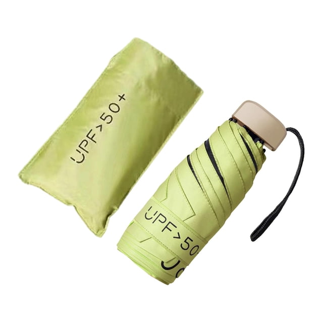 Paraguas de viaje resistente, 2 en 1, resistente al agua, plegable y portátil. Verde