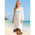 thumbnail image 4 of HAPPY BAY Women's Beachwear Swimsuit Coverups Summer Swim Beach Dress Cover ups for Swimwear Women Loose Flowy Bathing Suit 1X-2X Snow White_AC517, 4 of 6