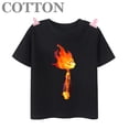thumbnail image 3 of Camiseta de algodón de manga corta con estampado de dibujos animados para niños y bebés de Disney Elemental Wade Ripple y Embe Anime de moda de verano, 3 of 5