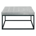 thumbnail image 4 of Partner Furniture 32" Square Faux Leather Tufted Cocktail Ottoman in Gray, 4 of 7