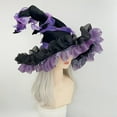 thumbnail image 2 of vlrwzc Halloween Witch Hat, Foldable Dark Bat Wizard, Wide Brim Pointed Hat, Large Brim Gothic Lolita Prop Headwear For Party Fancy Dress, 2 of 7
