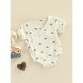 thumbnail image 3 of Genuiskids Newborn Baby Kimono Romper Infant Short Sleeve Sun Print Wrap V Neck Bodysuit Robe Japanese Pajamas 0-18M, 3 of 8