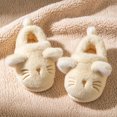thumbnail image 6 of XIMIN Toddler Girls Thick Sole Slippers Cute Kitty Platform Non-slip Soft Fluffy Warm Plush House Shoes Indoor Outdoor Shoes Fluffy Winter Warm Slippers, 6 of 8