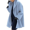 thumbnail image 6 of comerut Women Autumn Winter Shawl Collar Buttons Warm Hooded Jacket Long Coat Outerwear, 6 of 6