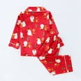 thumbnail image 4 of Girls Satin Pajamas Set Christmas Print 2 Pieces Silky Pjs Long Sleeve + Pants Sleepwear for Kids Christmas Pajamas, 4 of 7