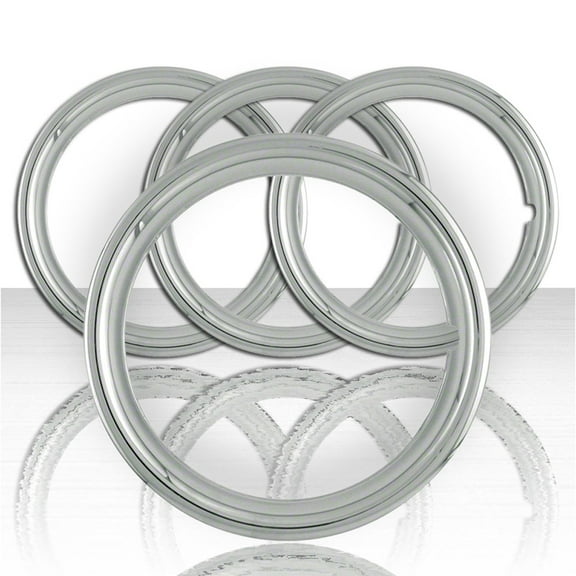Set of Four 15" Chrome ABS 1 1/2" Deep Wheel Trim Rings