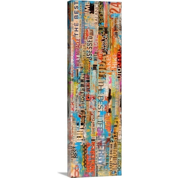 Great Big Canvas "Metromix 18"  by Erin Ashley Peach Black   Wrapped Canvas Print Wall Artwork