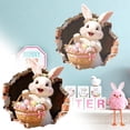 thumbnail image 2 of pdqouc 11.81 Inch 3D Easter Bunny Wall Sticker, Funny Breakthrough Design, Cute Spring Decor for Bathroom, Home & Festival Scene, 2 of 9