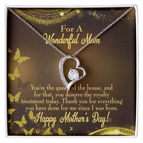 To Mom Queen of House Forever Necklace w Message Card