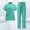 Cyan, variant on Sets For Women High Neck Quick Dry Scrub Set Short Sleeve Top With Pockets Straight Leg Pants Uniform Cyan XL