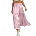 thumbnail image 2 of Atogsazn Kids Girls Summer Skirt Children's Casual Pleated High Waisted Dresses Boho Flowy Dress Outfit Clothes 03-Pink 13-14Years Fashion, 2 of 5