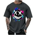 thumbnail image 2 of Mens Shirts Short Sleeved Round Neck Printed T-shirt Gray S, 2 of 4