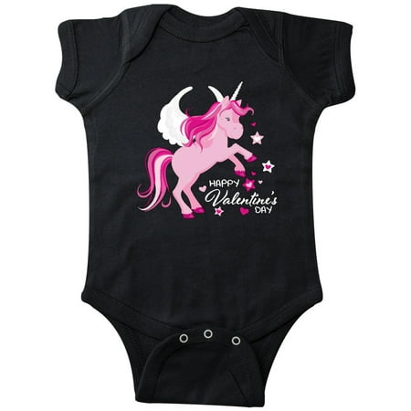 

Inktastic Happy Valentine s Day Pink Pegasus Unicorn Alicorn Gift Baby Boy or Baby Girl Bodysuit