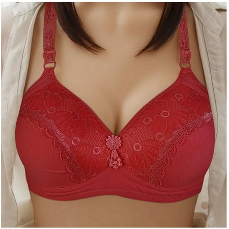 asdoklhq Lingerie for Women Plus Size Plus Size Wire Free Comfortable Push Up Hollow Out Bra Underwear