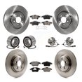 thumbnail image 1 of Transit Auto Front Rear Wheel Hub Bearings Assembly Disc Brake Rotors and Semi-Metallic Pads Shoes Kit (10Pc) for Car Jaguar XF - Left Right Side (Driver Passenger) KBB-109149, 1 of 10