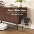 thumbnail image 5 of Vabches 63" TV Stand Cabinet with 2 Sliding Tambour Doors, Modern TV Consoles Table with Adjustable Shelves for Living, Dining Room,Walnut, 5 of 9