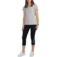 thumbnail image 2 of Reebok T-Shirt de Base Ajusté Chiné pour Femmes, Gris, Petit, 2 of 3