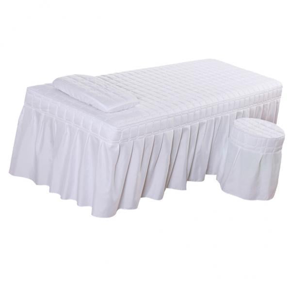 Sábana de de Belleza 2xSoft con Funda de Almohada Y Funda de Taburete Blanco Sunnimix Cubierta de sábana de belleza