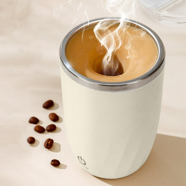 TIMIFIS Electric Coffee Cup Automatic Magnetic Stirring Coffee Mug Rotating Home Office Travel Mixing Cup Stainless Steel Self Mixing Coffee Cup Apartment Essentials