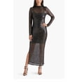 thumbnail image 3 of Steve Madden Blakely Long Sleeve Sequin Mesh Maxi Dress S, 3 of 4