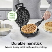 Hamilton Beach Belgian Waffle Maker with Nonstick Plates, Waffle Iron with Compact Storage, Stainless Steel