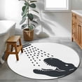thumbnail image 3 of Dinosaurs Showering Round Area Rug 4Ft Washable Circle Rugs for Bedroom Dining Room, Modern Abstract Art Funny Animals Non-Slip Carpet Floor Mats Indoor Outdoor Carpet Runner Aesthetic Home Decor, 3 of 8