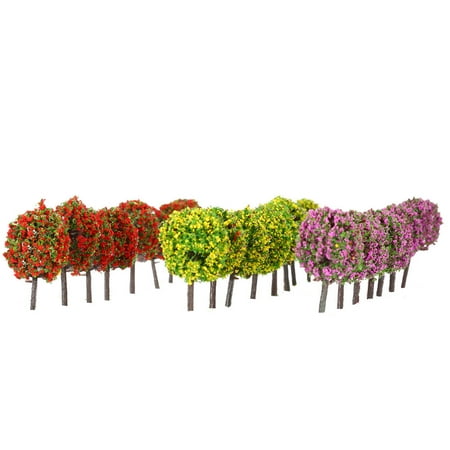 Mixed 3 Colors Ball-shaped Flower Trees Model Train Layout Garden Scenery landscape Trees Diorama Miniature 30 Pieces