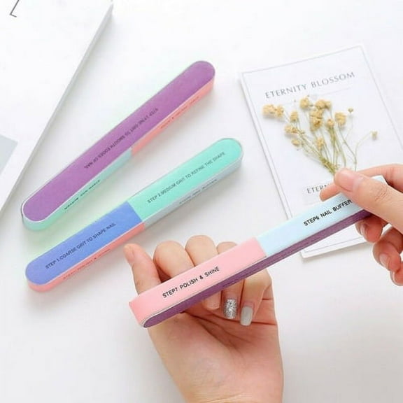 Zhaomeidaxi 10Pcs Nail File and Buffers Natual Emery Boards Professional Manicure Tools Polishing Nails for Shiny