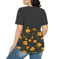 thumbnail image 5 of Royisotas Yellow Oversized Tops for Women Short Sleeve Summer Casual Shirts Floral Gaphic Pleated Crew Neck Women Tshirt, 5 of 5